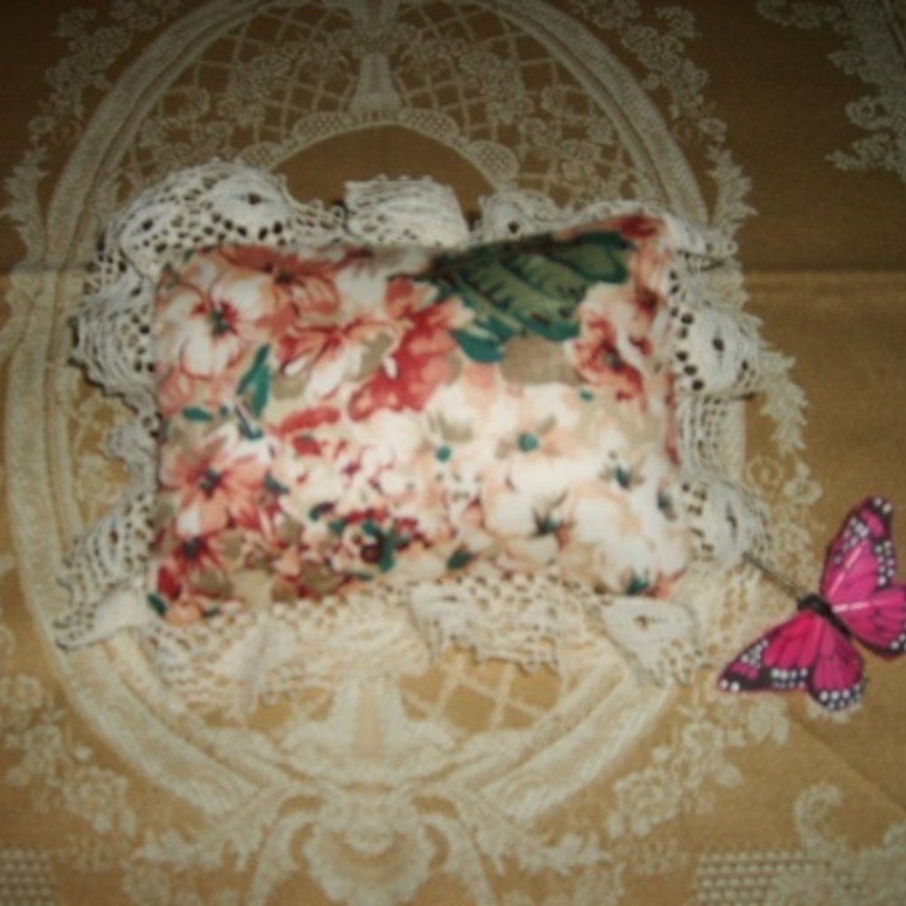 Sachet Floral Fabric Handmade Vintage Lace